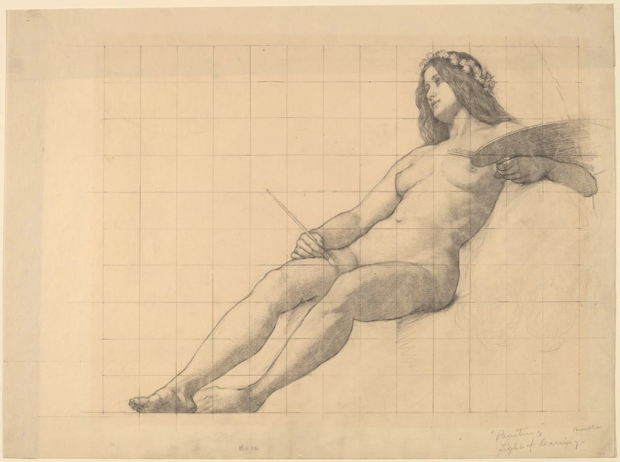 Studio di nudo femminile reclinato per Pittura